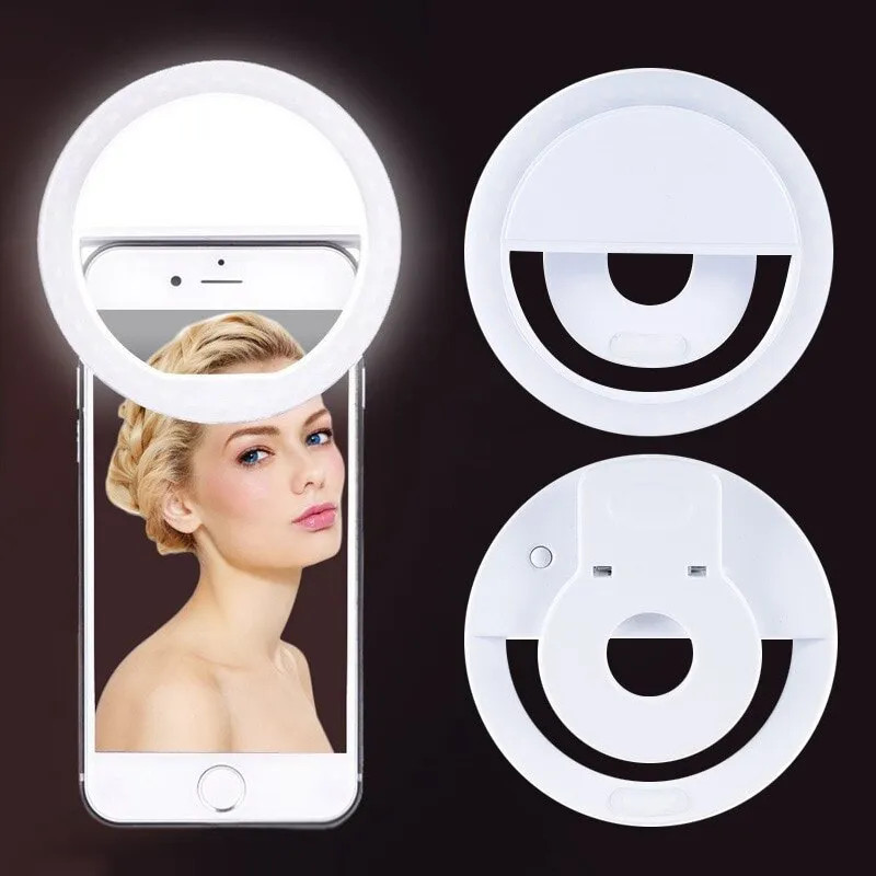 Photography Lighting Tent - USB充電式LEDリングライト,電話クリップ,写真,ビデオ,iPhone, Samsung, Xiaomi用