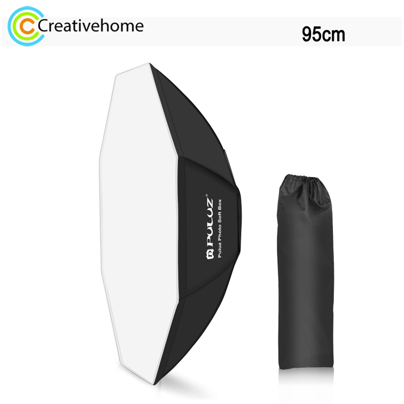 Photography Lighting Flash - Pulz-octagonソフトボックス、写真用折りたたみ式ライトボックス、ボウマウント付き、8ポール、95cm