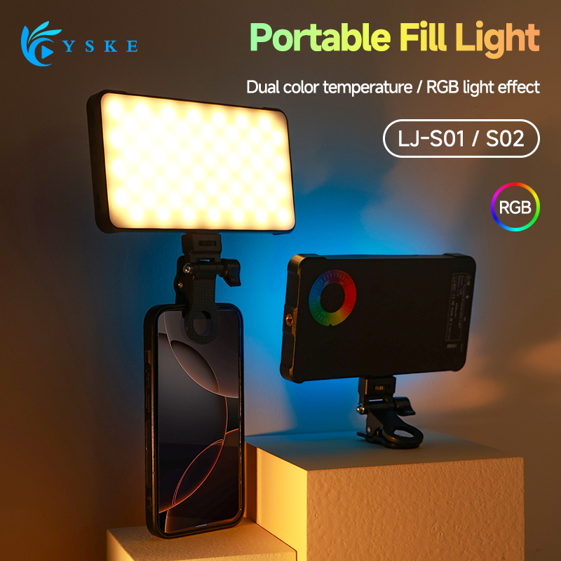 Photography Lighting Product - RGB LEDビデオライト、ストレートポケット撮影用照明クリップ（スマホ、iPhone、iPad、ノートパソコン、カメラ対応） - Vlog、ライブ配信用