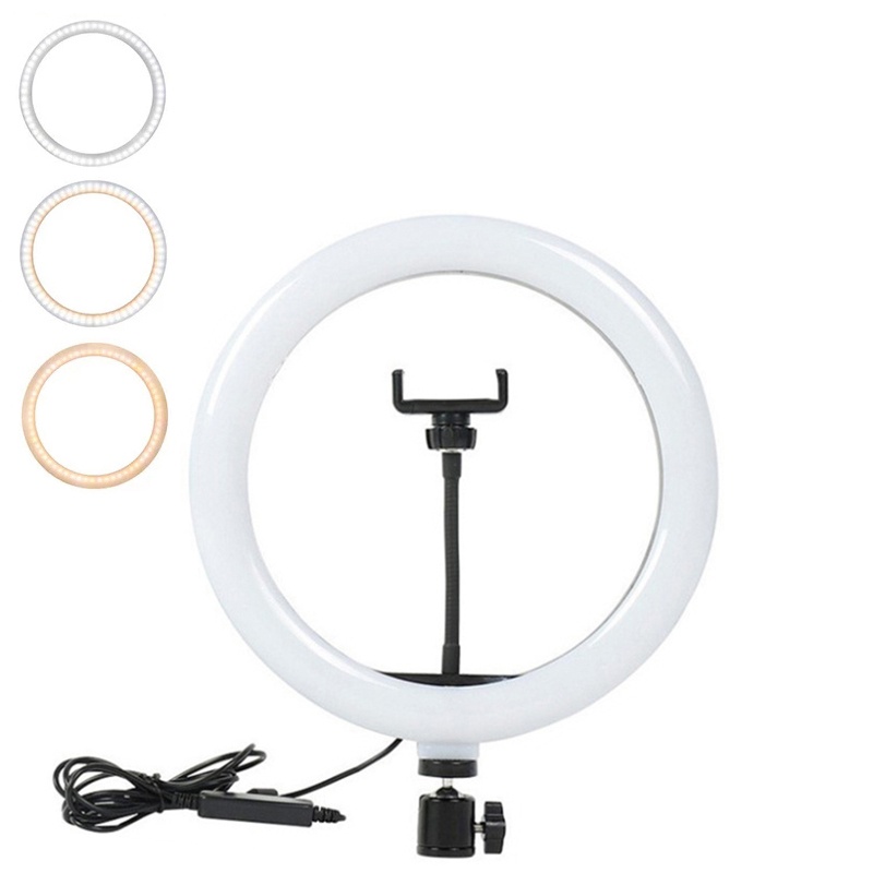 Photography Lighting Tent - ビデオライト 16/26/33cm セルフィーリングLEDライト 調光可能 ラウンドリングフィルライト スマホ用
