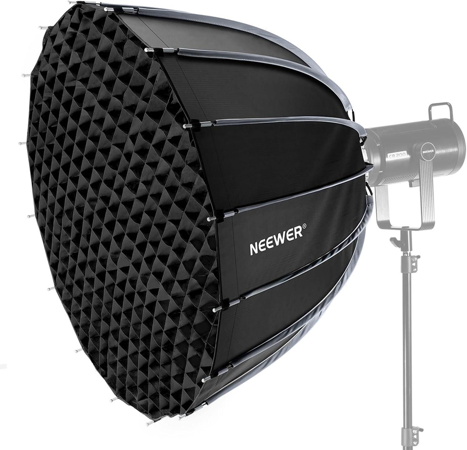 Photography Lighting Product - ボーエンズマウント付きパラボリックソフトボックス、35.4インチクイックリリースソフトボックスキット（スタジオ写真撮影およびビデオ録画用）、ライトディフューザー、グリッド、キャリーバッグ付属、ほとんどのプロ用スタジオライトに対応