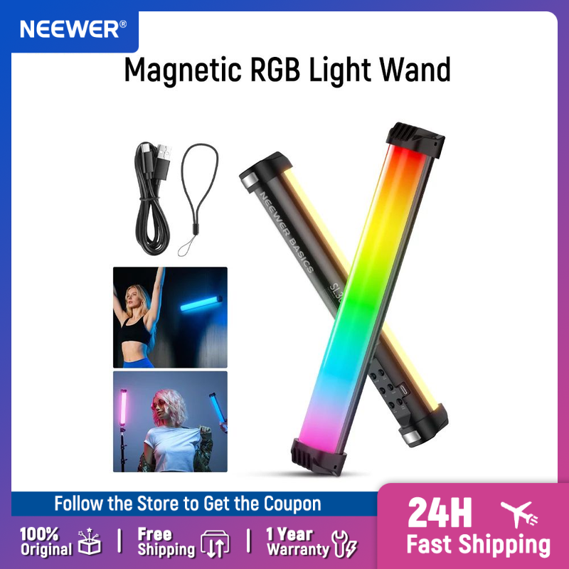 Photography Lighting System - NEEWER ベーシック 12インチ 磁気RGBライトワンド CRI95 調光可能