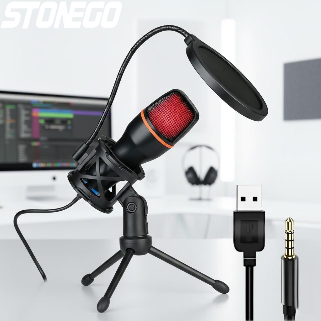 プロ仕様USBコンデンサーマイクキット、RGB照明付き三脚ス - Photography Lighting Uk のレビューと価格