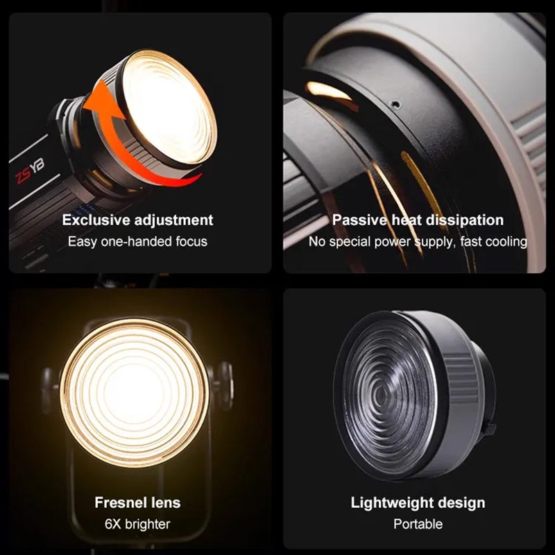 フレネルレンズ 15-55度調整可能フォーカスアダプター ボ - Photography Lighting Product のレビューと価格