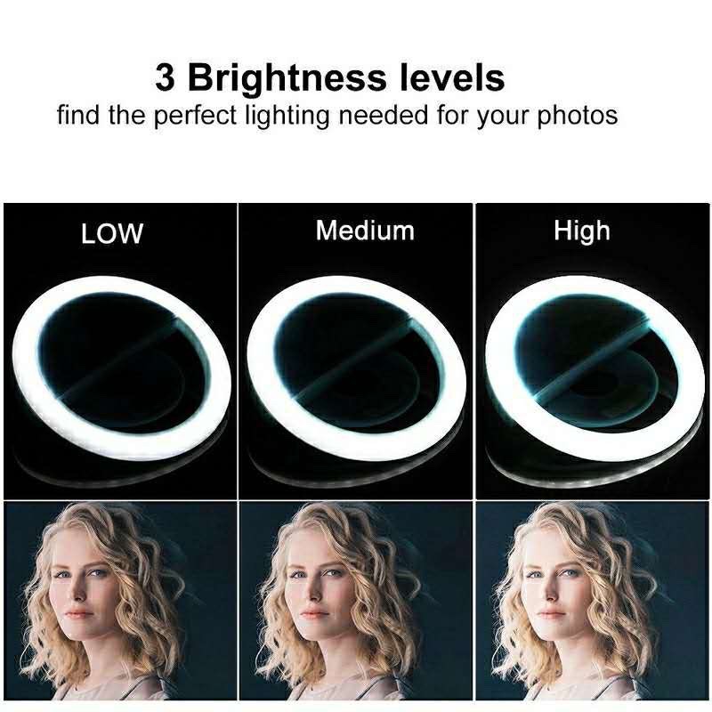 LEDセルフィーリングライト,3レベル調整モード,USB充電 - Photography Lighting Tent のレビューと価格