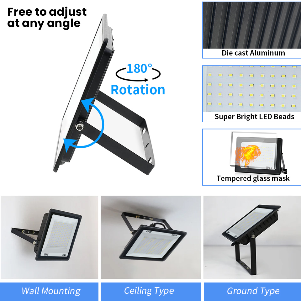 LED 投光器 AC220V 110V 10-300 ワット - Photography Lighting Uk のレビューと価格