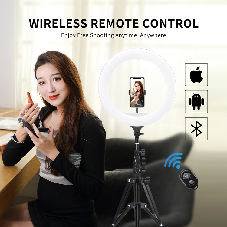 18インチLEDセルフィーリングライト、メイクアップライト、 - Led Ring Light 18 のレビューと価格