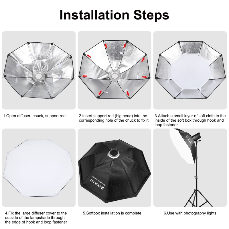 Pulz-octagonソフトボックス、写真用折りたたみ式ラ - Photography Lighting Flash のレビューと価格