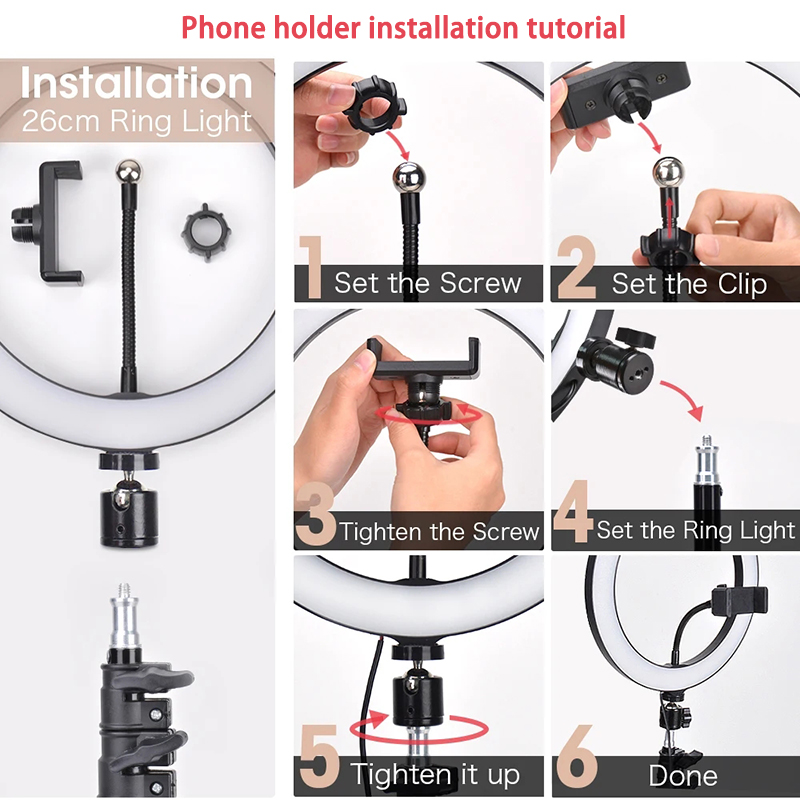 ビデオライト 16/26/33cm セルフィーリングLEDラ - Photography Lighting Tent のレビューと価格