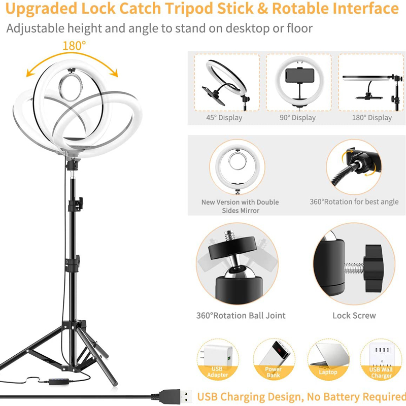 ビデオライト 16/26/33cm セルフィーリングLEDラ - Photography Lighting Tent のレビューと価格