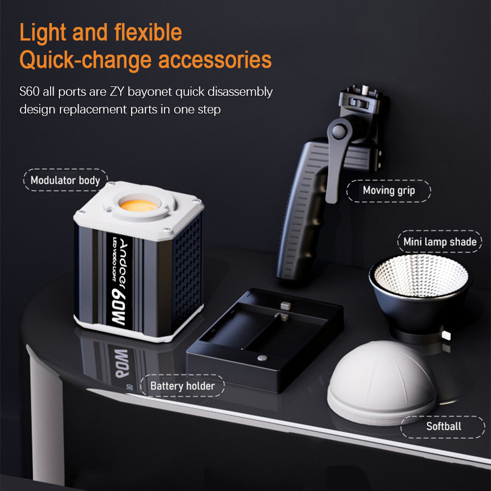 Andoer 三色 LED 60W COB 撮影ライト ビデ - Photography Lighting System のレビューと価格
