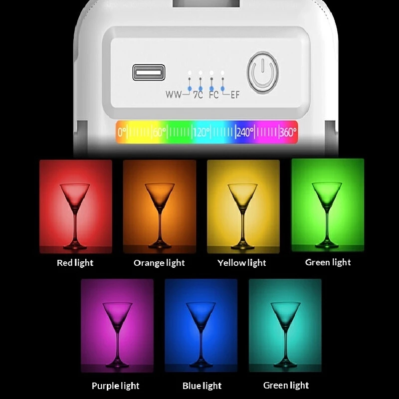 スマートフォン用三脚、RGBセルフィーライト、7色の調光機能 - Photography Lighting Brand のレビューと価格