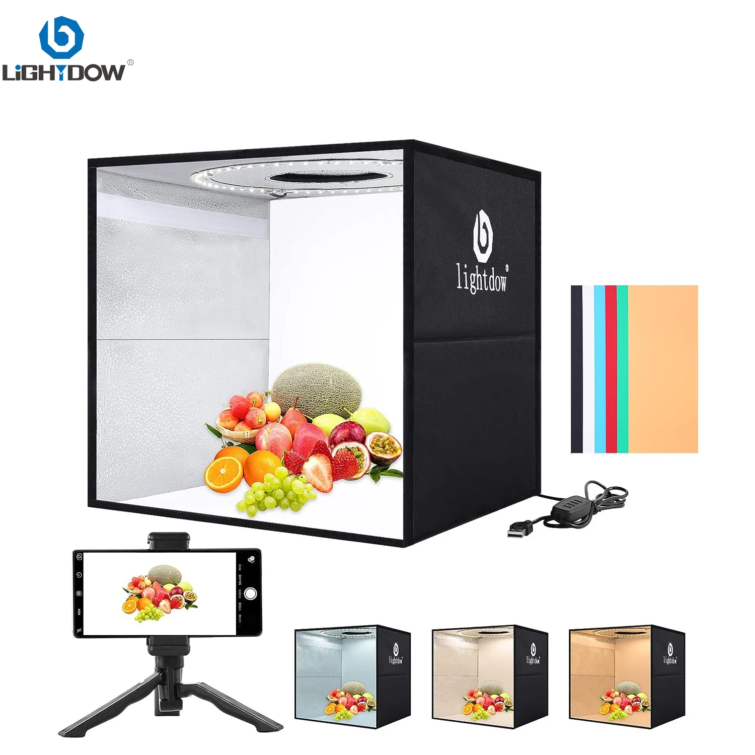 ライトダウ調光可能フォトボックスLEDライトルームフォトスタ - Photography Lighting Tent のレビューと価格