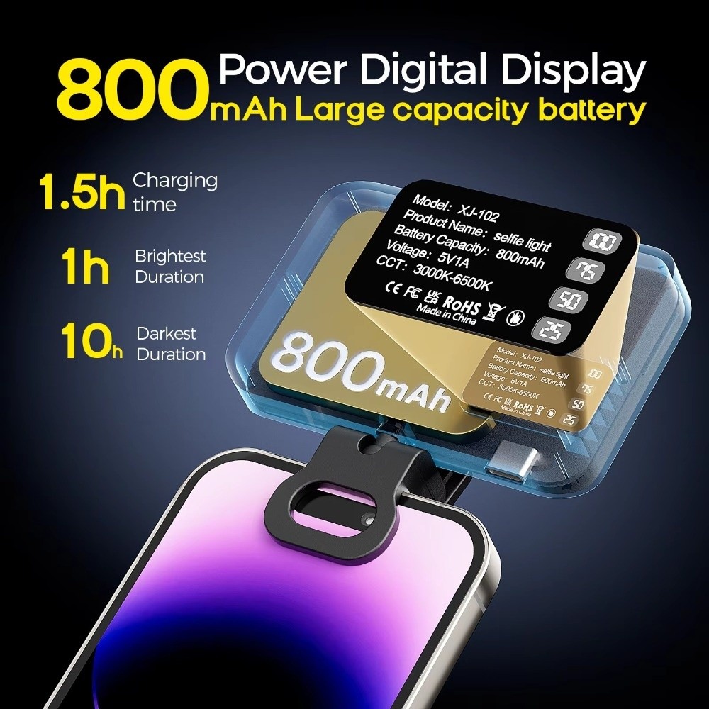 800/1000mAh LEDセルフィーライト 3モード U - Photography Lighting Flash のレビューと価格