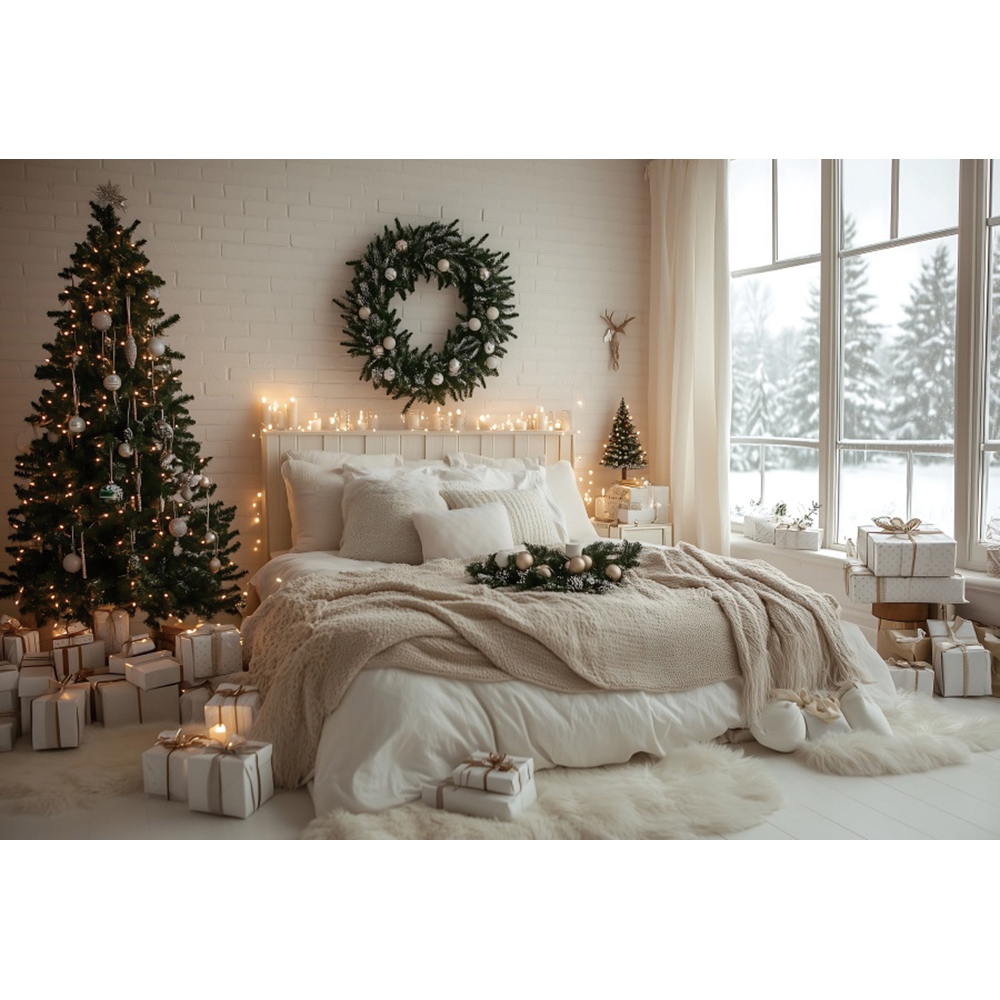 冬のクリスマス写真撮影背景家族パーティー装飾クリスマスツリー - Photography Lighting White Background のレビューと価格